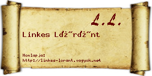 Linkes Lóránt névjegykártya